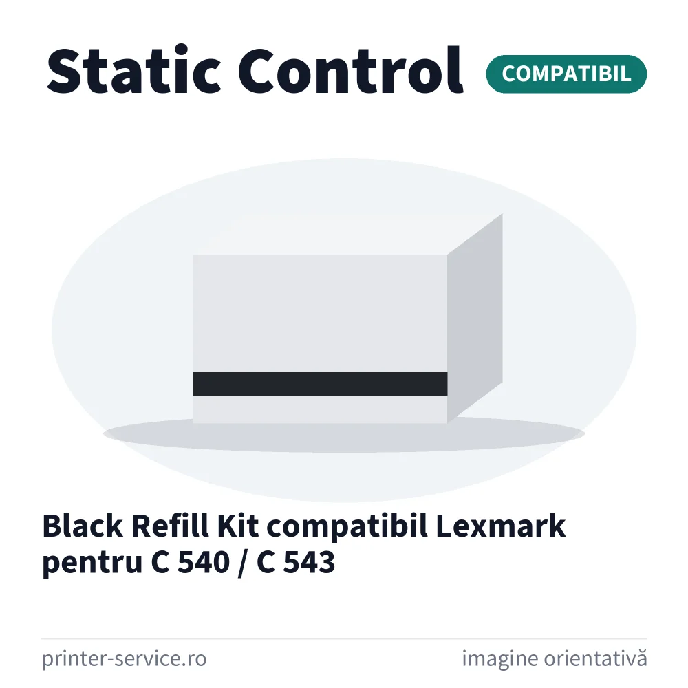 Black Refill Kit compatibil Lexmark pentru C 540 / C 543 (Static Control)