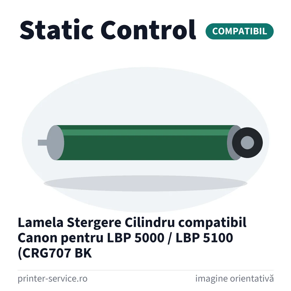 Lamela Stergere Cilindru compatibil Canon pentru LBP 5000 / LBP 5100 (CRG707 BK (Static Control)