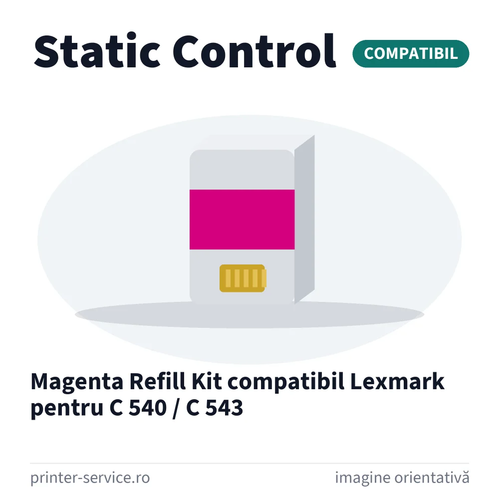 Magenta Refill Kit compatibil Lexmark pentru C 540 / C 543 (Static Control)