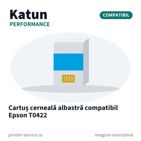 Cartuș cerneală albastră compatibil Epson T0422 (Katun Performance)