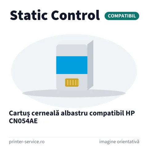 Cartuș cerneală albastru compatibil HP CN054AE (Static Control)