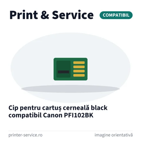 Cip pentru cartuș cerneală black compatibil Canon PFI102BK