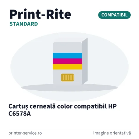 Cartuș cerneală color compatibil HP C6578A (Print-Rite Standard)