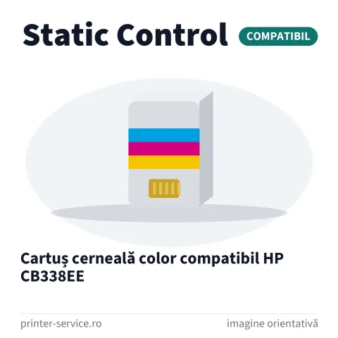 Cartuș cerneală color compatibil HP CB338EE (Static Control)