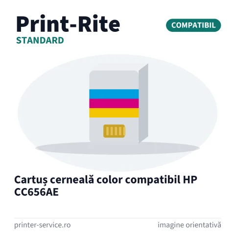 Cartuș cerneală color compatibil HP CC656AE (Print-Rite Standard)