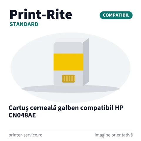 Cartuș cerneală galben compatibil HP CN048AE (Print-Rite Standard)