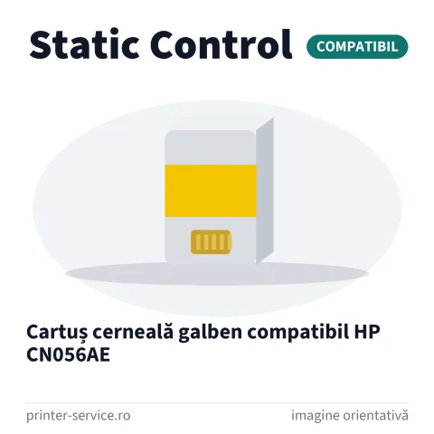 Cartuș cerneală galben compatibil HP CN056AE (Static Control)