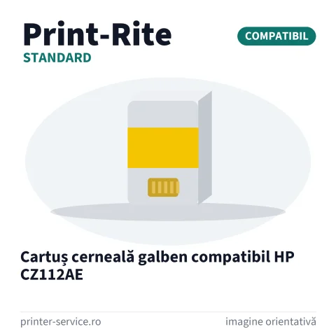 Cartuș cerneală galben compatibil HP CZ112AE (Print-Rite Standard)