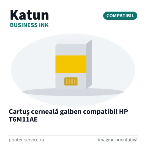 Cartuș cerneală galben compatibil HP T6M11AE (Katun Business Ink)