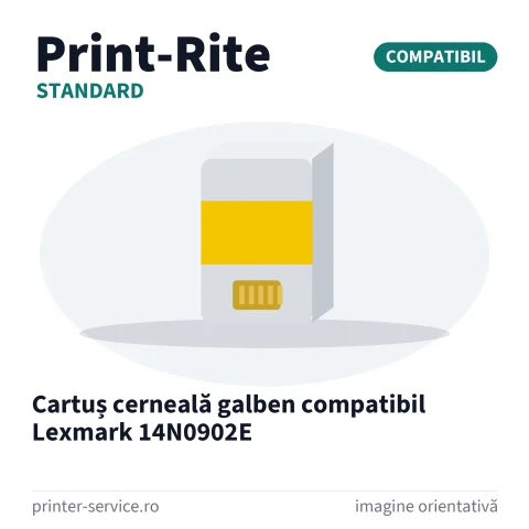 Cartuș cerneală galben compatibil Lexmark 14N0902E (Print-Rite Standard)