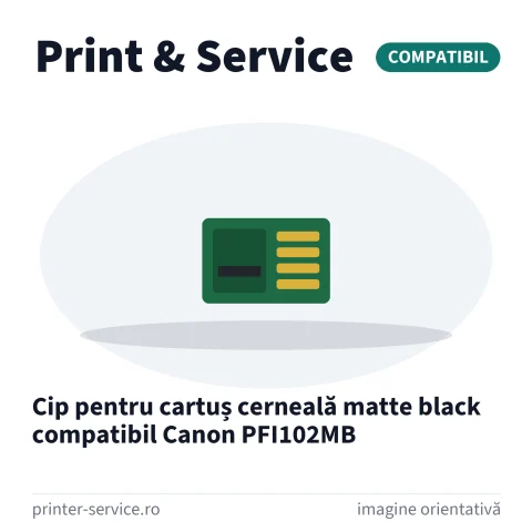 Cip pentru cartuș cerneală matte black compatibil Canon PFI102MB