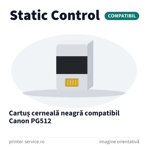 Cartuș cerneală neagră compatibil Canon PG512 (Static Control)