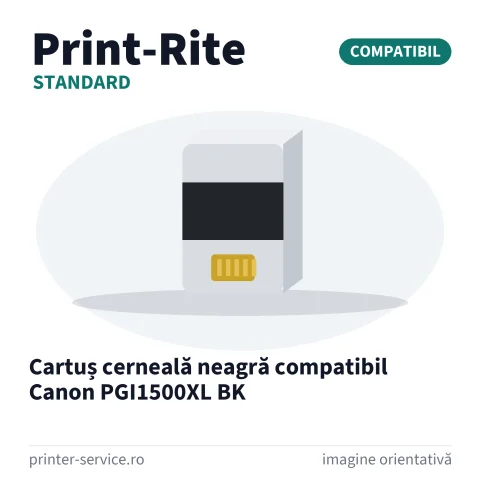 Cartuș cerneală neagră compatibil Canon PGI1500XL BK (Print-Rite Standard)