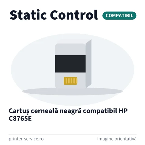 Cartuș cerneală neagră compatibil HP C8765E (Static Control)