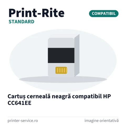 Cartuș cerneală neagră compatibil HP CC641EE (Print-Rite Standard)