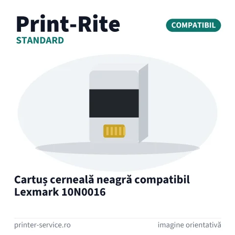 Cartuș cerneală neagră compatibil Lexmark 10N0016 (Print-Rite Standard)