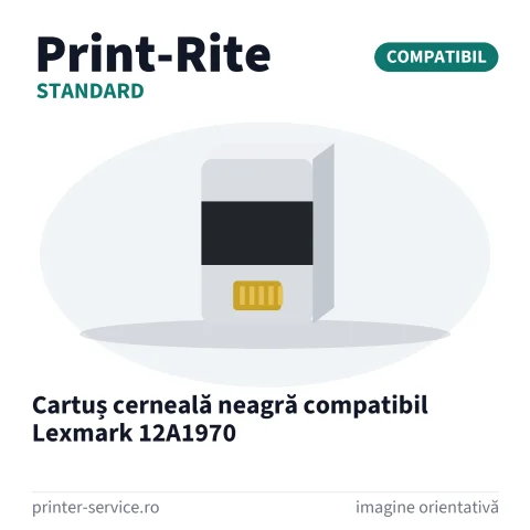 Cartuș cerneală neagră compatibil Lexmark 12A1970 (Print-Rite Standard)