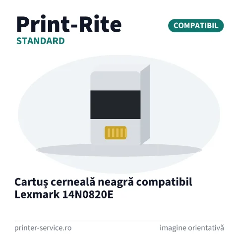 Cartuș cerneală neagră compatibil Lexmark 14N0820E (Print-Rite Standard)