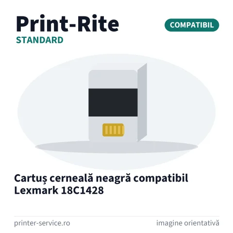 Cartuș cerneală neagră compatibil Lexmark 18C1428 (Print-Rite Standard)