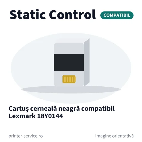 Cartuș cerneală neagră compatibil Lexmark 18Y0144 (Static Control)