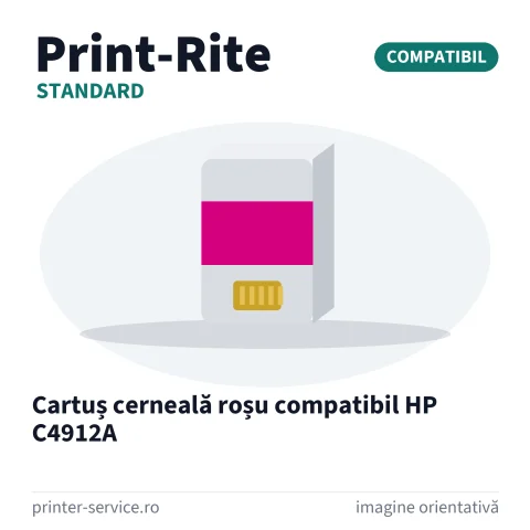 Cartuș cerneală roșu compatibil HP C4912A (Print-Rite Standard)
