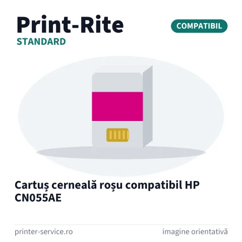 Cartuș cerneală roșu compatibil HP CN055AE (Print-Rite Standard)