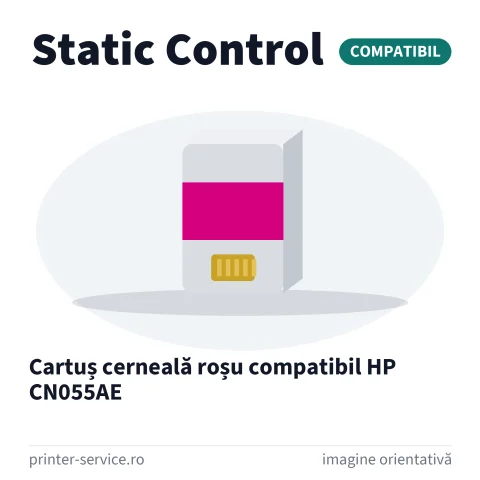 Cartuș cerneală roșu compatibil HP CN055AE (Static Control)