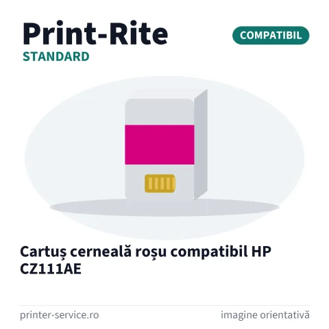 Cartuș cerneală roșu compatibil HP CZ111AE (Print-Rite Standard)
