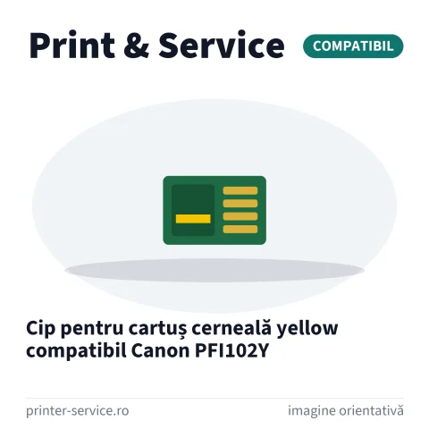 Cip pentru cartuș cerneală yellow compatibil Canon PFI102Y