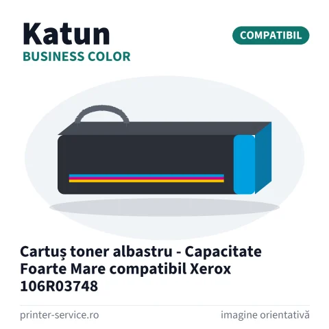 Cartuș toner albastru - Capacitate Foarte Mare compatibil Xerox 106R03748 (Katun Business Color)