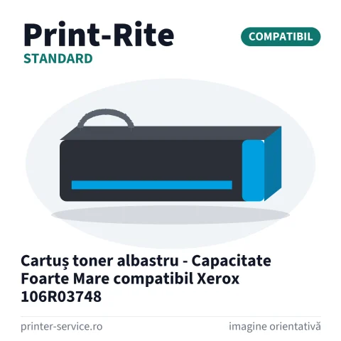 Cartuș toner albastru - Capacitate Foarte Mare compatibil Xerox 106R03748 (Print-Rite Standard)