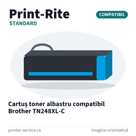 Cartuș toner albastru compatibil Brother TN248XL-C (Print-Rite Standard)