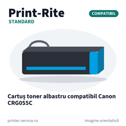 Cartuș toner albastru compatibil Canon CRG055C (Print-Rite Standard)