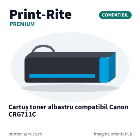 Cartuș toner albastru compatibil Canon CRG711C (Print-Rite Premium)