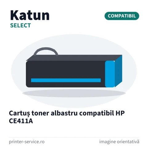 Cartuș toner albastru compatibil HP CE411A (Katun Select)