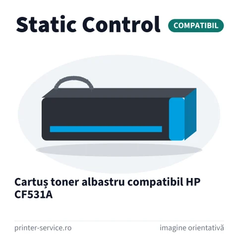 Cartuș toner albastru compatibil HP CF531A (Static Control)