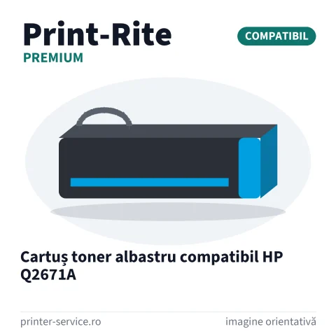 Cartuș toner albastru compatibil HP Q2671A (Print-Rite Premium)