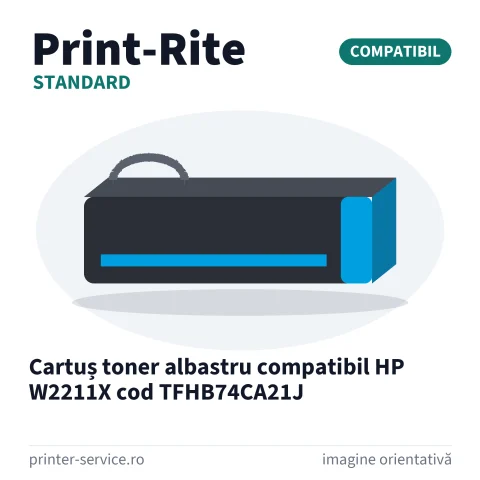 Cartuș toner albastru compatibil HP W2211X cod TFHB74CA21J (Print-Rite Standard)