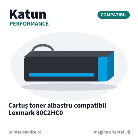 Cartuș toner albastru compatibil Lexmark 80C2HC0 (Katun Performance)