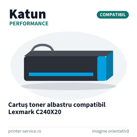 Cartuș toner albastru compatibil Lexmark C240X20 (Katun Performance)
