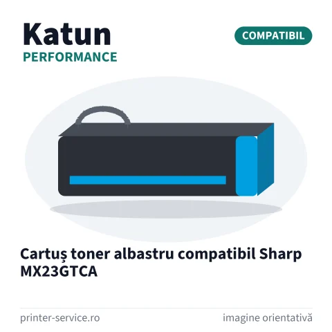 Cartuș toner albastru compatibil Sharp MX23GTCA (Katun Performance)