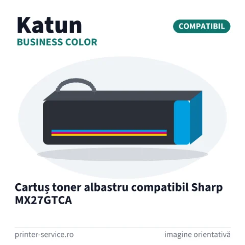 Cartuș toner albastru compatibil Sharp MX27GTCA (Katun Business Color)