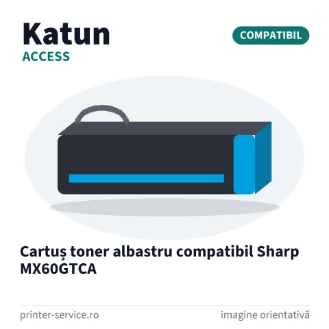 Cartuș toner albastru compatibil Sharp MX60GTCA (Access by Katun)