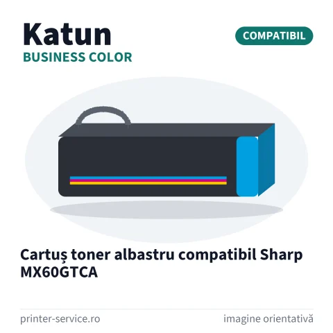 Cartuș toner albastru compatibil Sharp MX60GTCA (Katun Business Color)