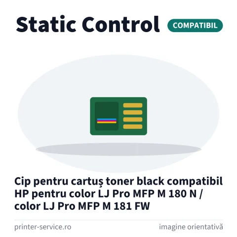 Cip pentru cartuș toner black compatibil HP pentru color LJ Pro MFP M 180 N / color LJ Pro MFP M 181 FW (Static Control)