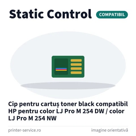 Cip pentru cartuș toner black compatibil HP pentru color LJ Pro M 254 DW / color LJ Pro M 254 NW (Static Control)