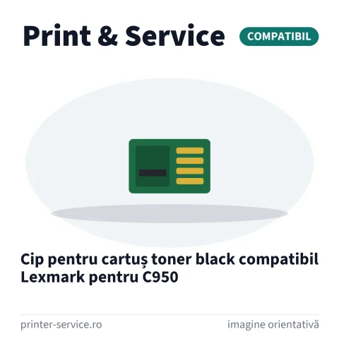Cip pentru cartuș toner black compatibil Lexmark pentru C950