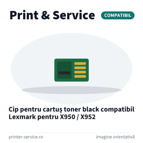 Cip pentru cartuș toner black compatibil Lexmark pentru X950 / X952
