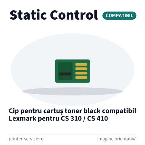 Cip pentru cartuș toner black compatibil Lexmark pentru CS 310 / CS 410 (Static Control)
