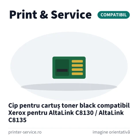 Cip pentru cartuș toner black compatibil Xerox pentru AltaLink C8130 / AltaLink C8135